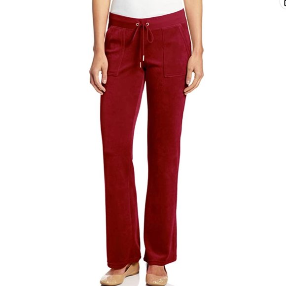 Juicy Couture Pants - Y2K Juicy Couture Low Rise Velour BootCut Pants Size Small NWT Port Wine